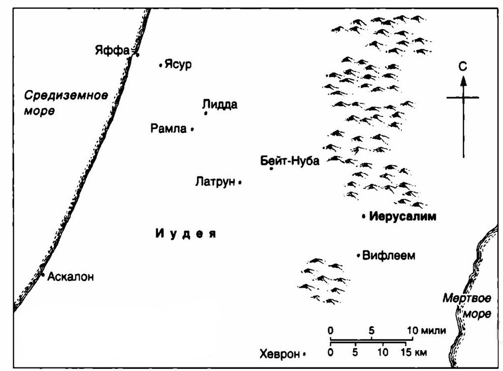 Район боевых и оперативных действий в июне 1192 года. Источник: Эсбридж Т. Крестовые походы. Войны Средневековья за Святую землю / Пер. с англ. Л. А. Игоревского. – М.: ЗАО «Центрполиграф», 2013. С. 468