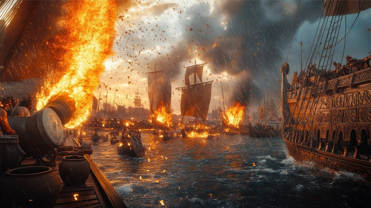 Корабли в огне. (изображение из открытых источников)