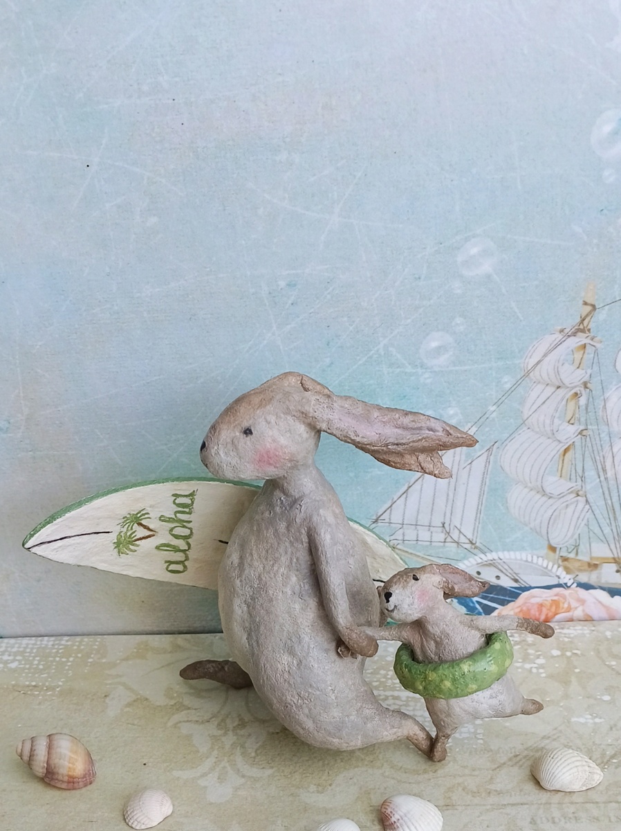 Зайчики из ваты 