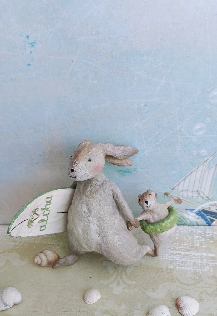 Зайчики из ваты 