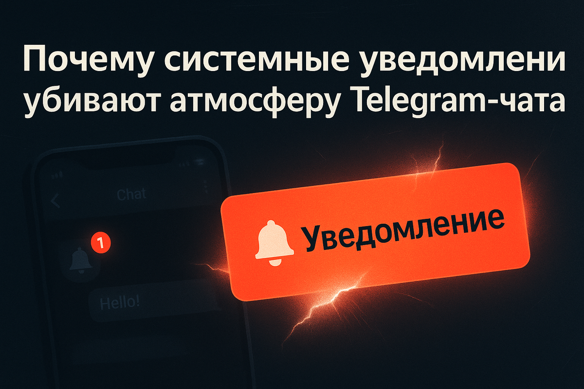 Как убрать системные уведомления в Телграм-чате