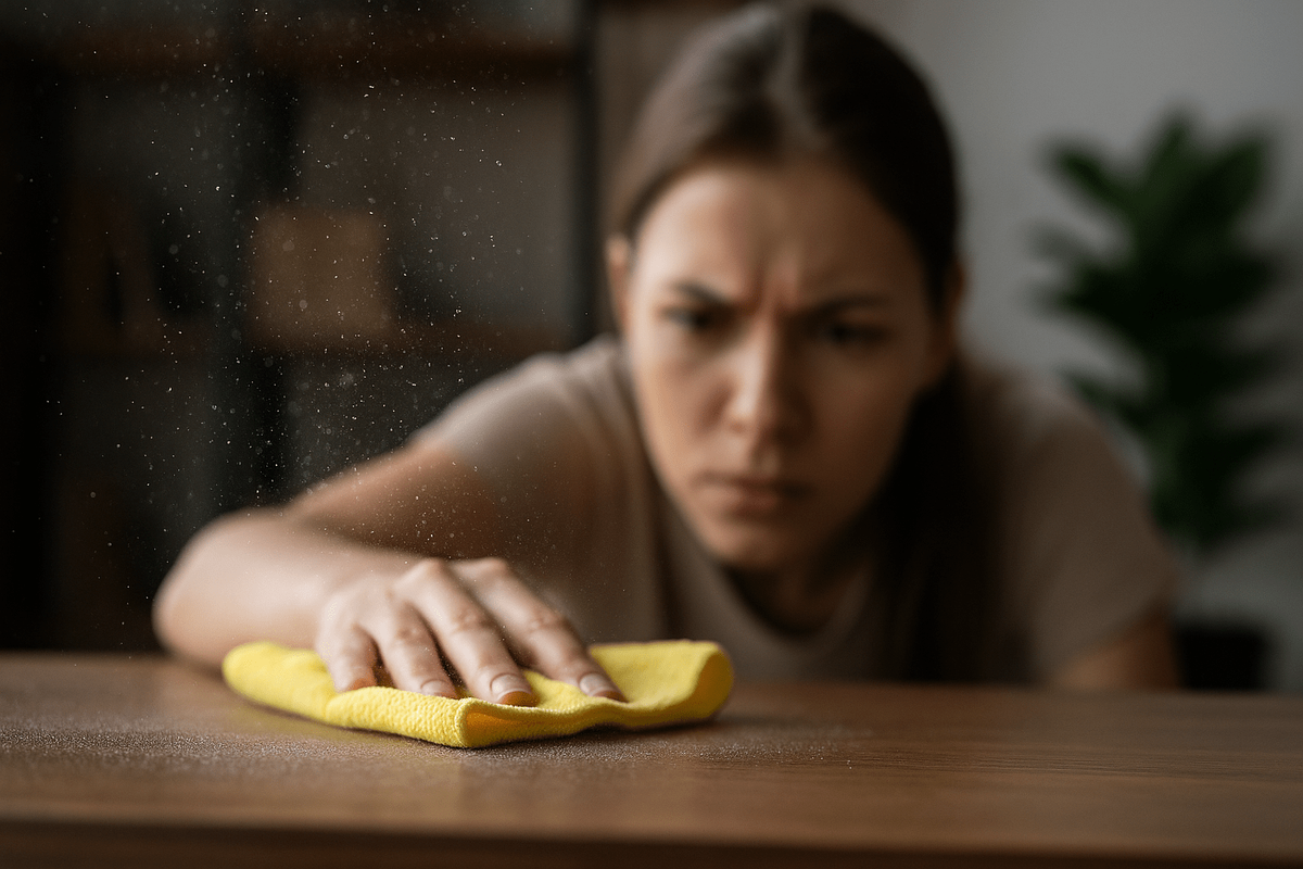    Пыль появляется в доме даже при закрытых окнах, её просто невозможно победить полностью.