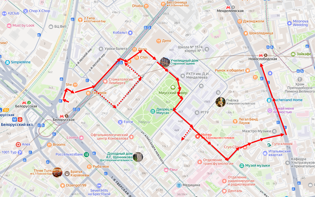 Схема маршрута.