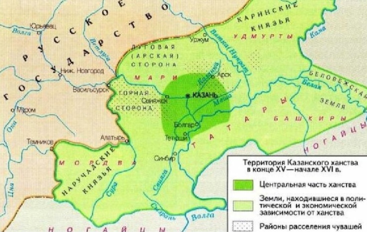 Территория Казанского ханства