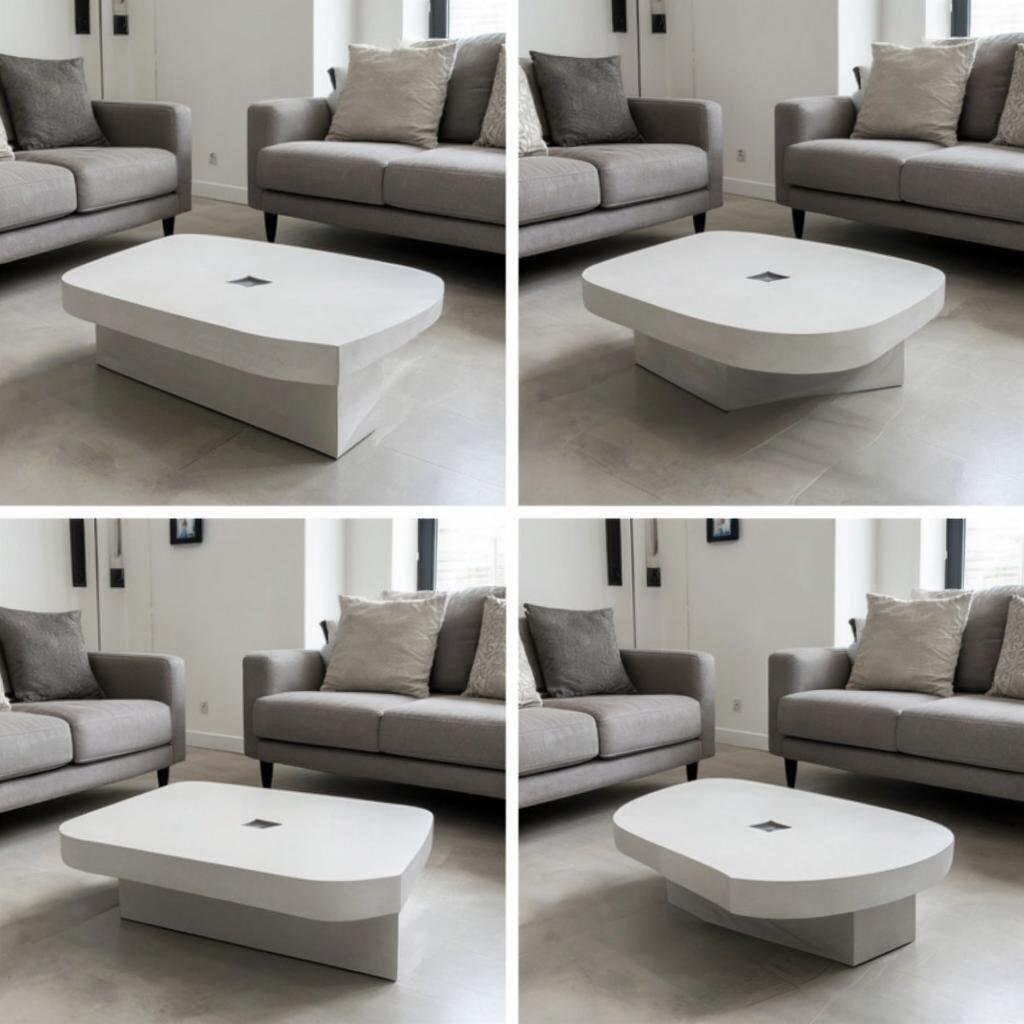 журнальный столик из микроцемента - ручная работа