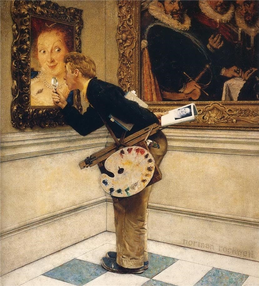 "Искуствовед" Норман Роквелл, 1955 г.