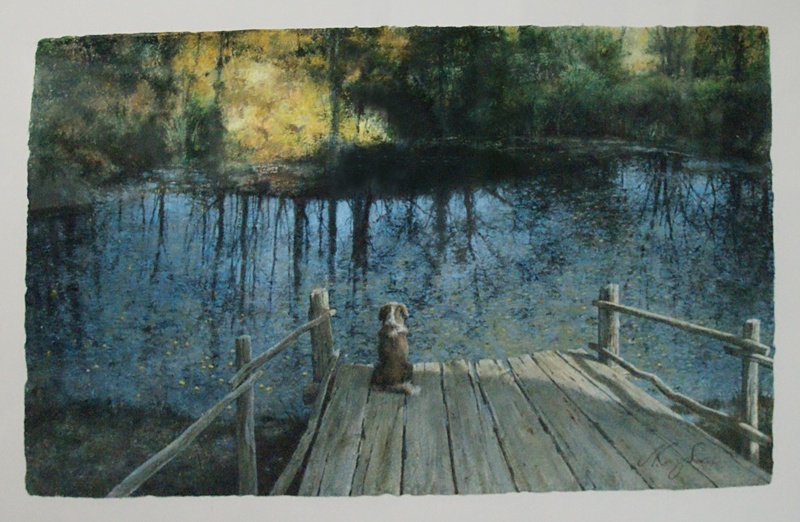 © Латиф Казбеков. Тишина. Авторская бумага, акварель.