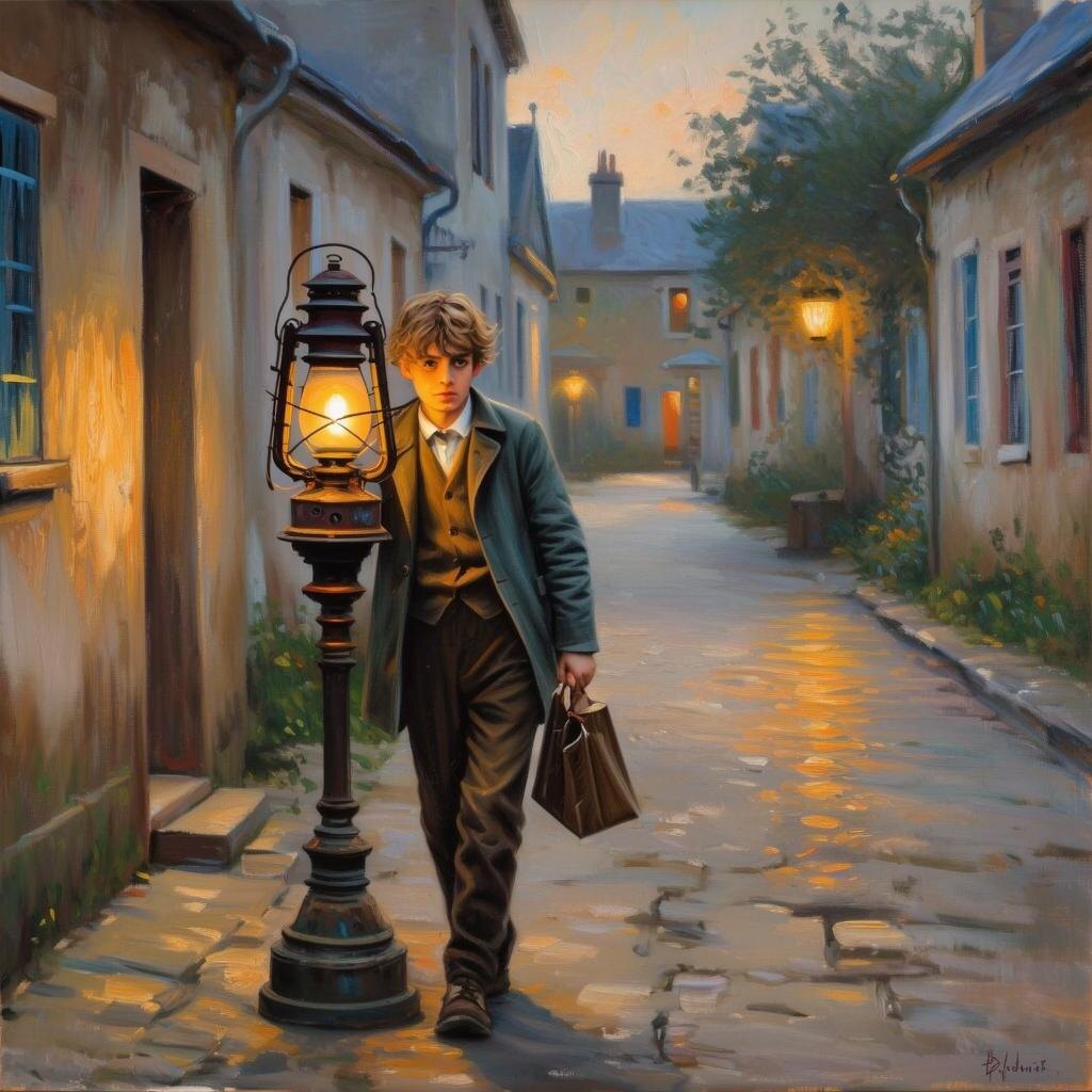 Он шёл нечесанный, с керосиновой лампой на плечах...