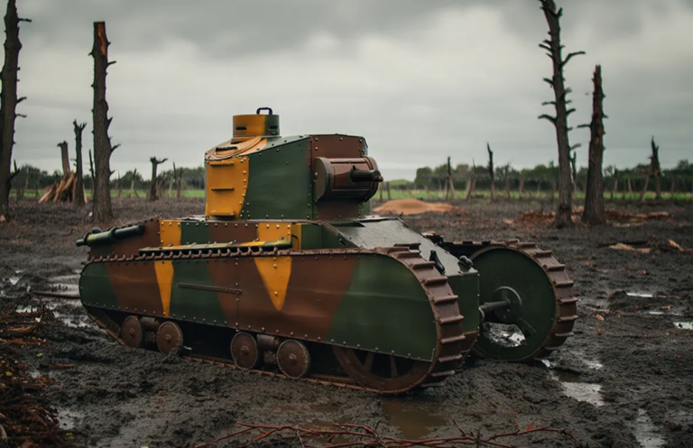 Один из первых Rolls-Royce Mk I вооружённый пулемётом Виккерс