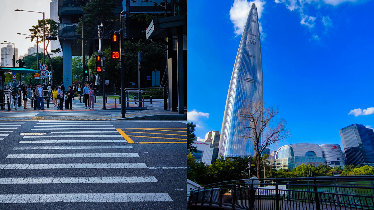 Около башни Lotte World Tower