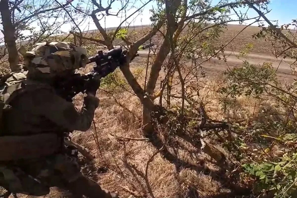    На снайперской позиции.