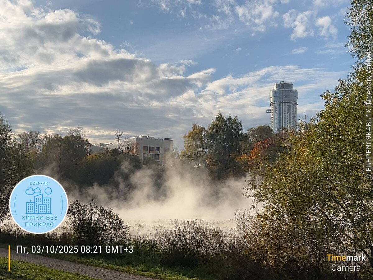 Вид на роддом через реку Химка. 