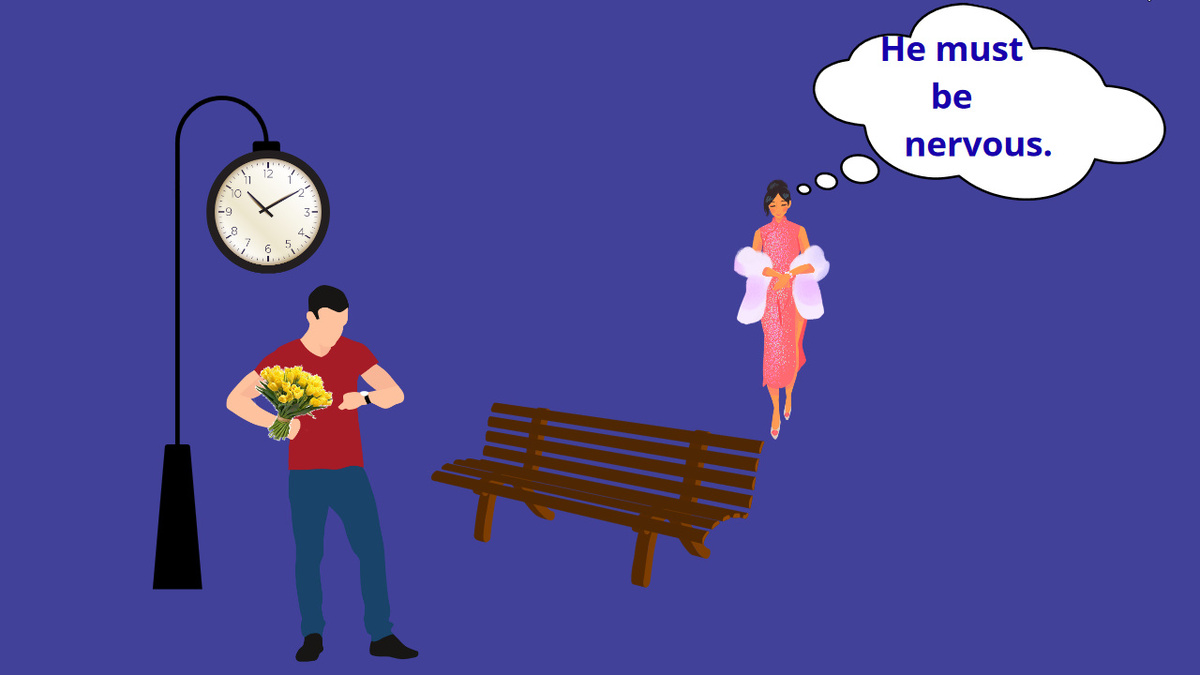 Должно быть, он нервничает.