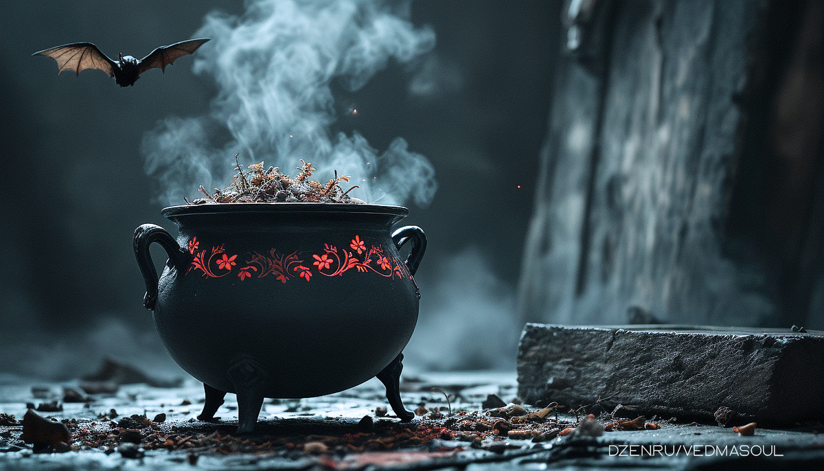 Авторское изображение @vedmasoul. Cгенерировано ИИ.  Украли удачу, ритуал, порча
