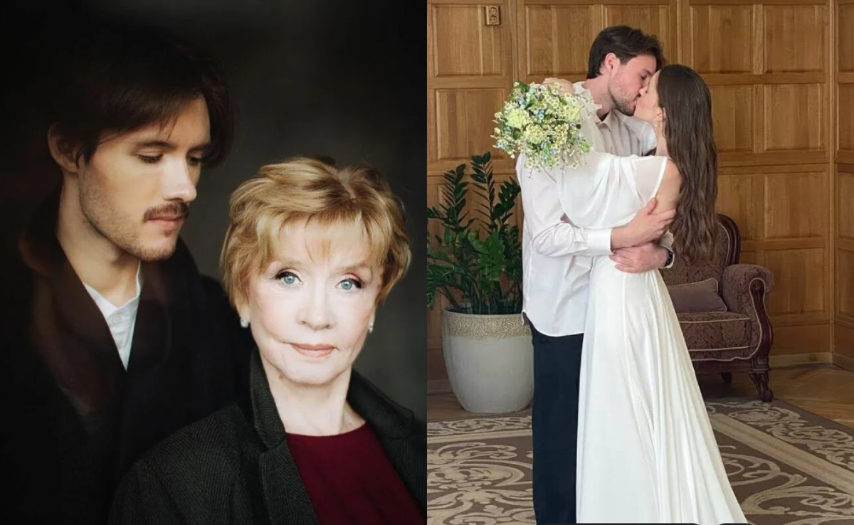 на фото слева Андрей Гордин с бабушкой, справа с женой