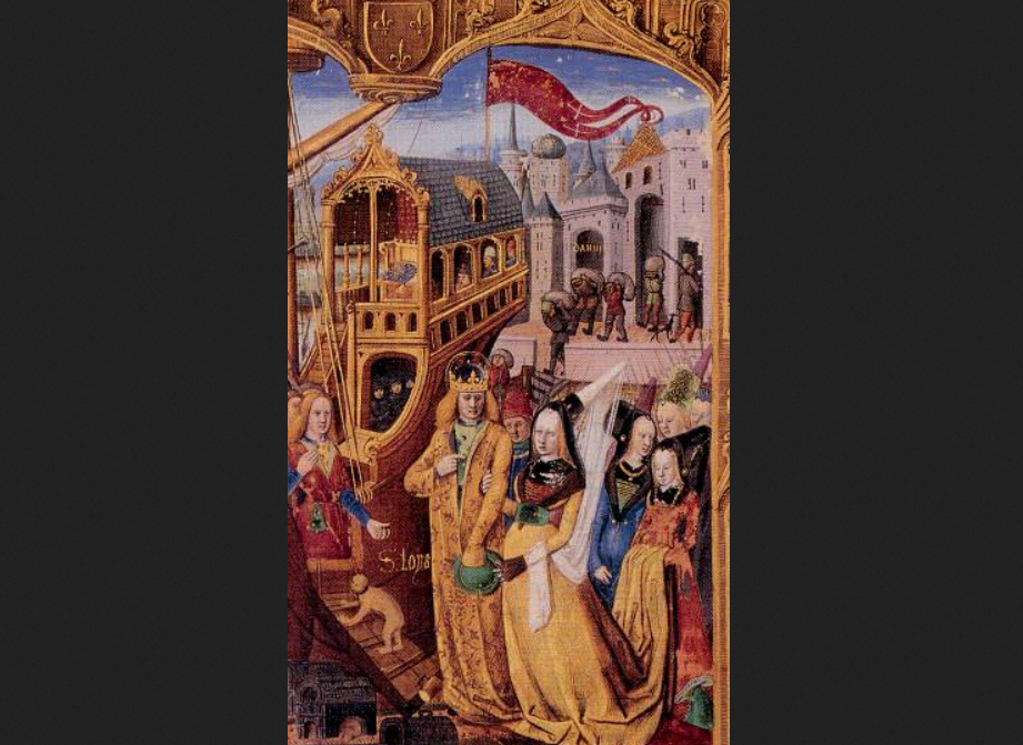 Святой Людовик с женой Маргаритой. Миниатюра из французской рукописи XV века