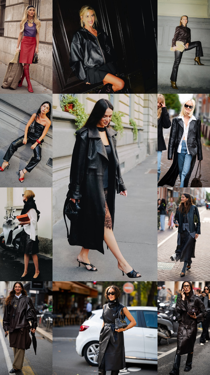Одежда из кожи на улицах модных столиц