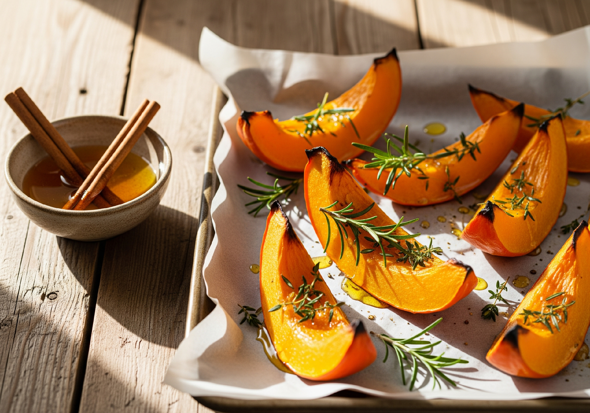 Тыква запеченная дольками