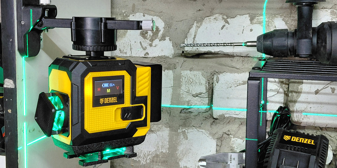 Обзор лазерного уровня с зеленым лучом DENZEL DLV-360-3C
