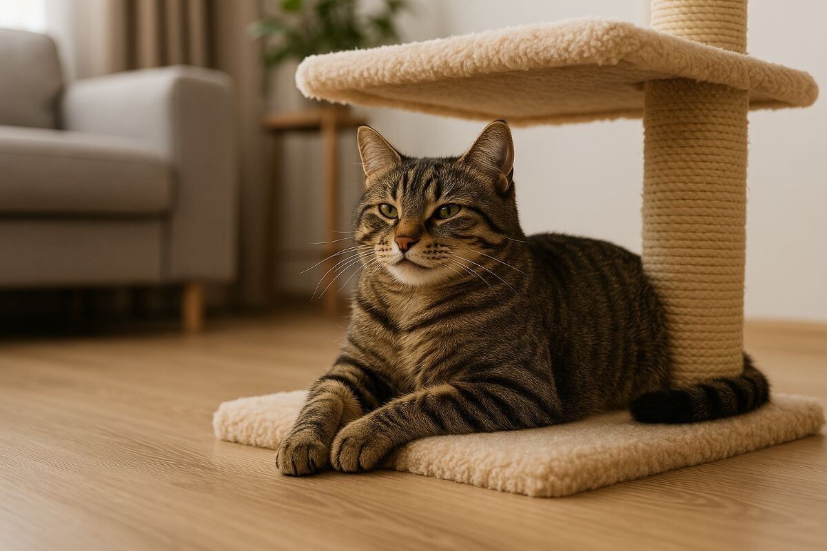 Обратите внимание — места, где кот проводит время постоянно и чувствует себя комфортно, он не метит. Источник: нейросеть📷
