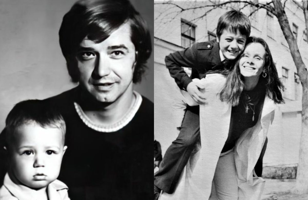 на фото Алексей Макаров в детстве с родителями 