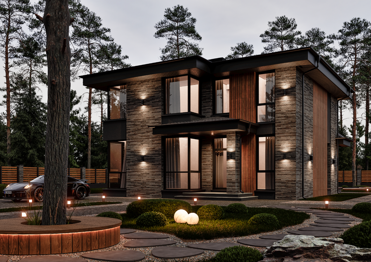 Двухэтажный дом в поселке Юрьево Берег