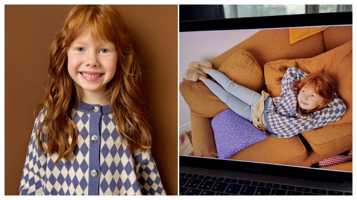 Ария на съёмке для детского бренда