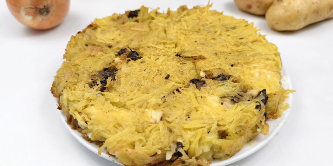 Картофельный пирог с грибами в духовке по бабушкиному рецепту