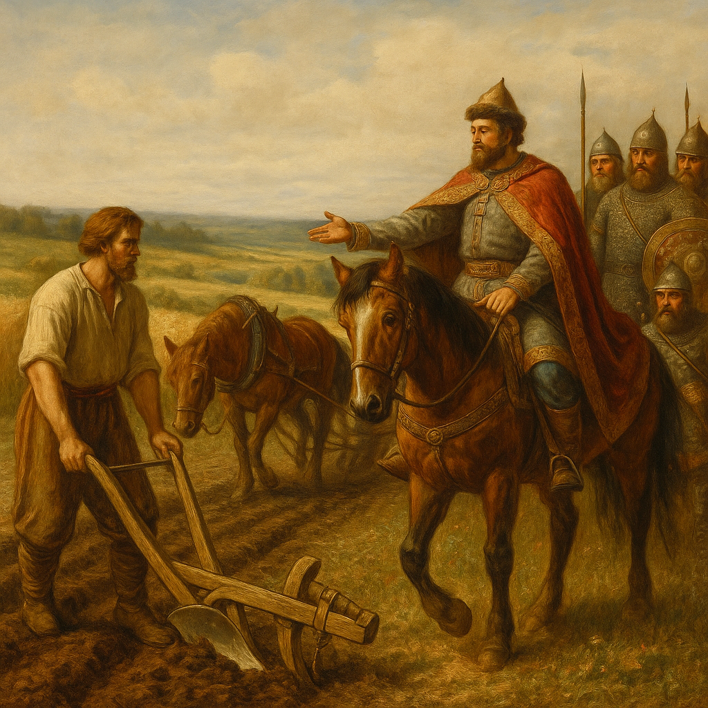 Вольга и Микула: первая встреча в чистом поле — начало союза власти и труда