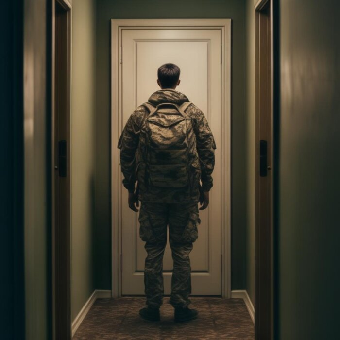 Вернулся герой из зоны боевых действий, а у него квартиру отобрали? Нет, так не пойдет. / изображение сгенерировано нейросетью flyvi.io 