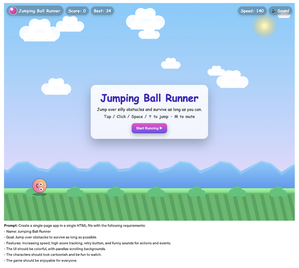 Например, здесь по простому промпту ChatGPT-5 написал код для игры.