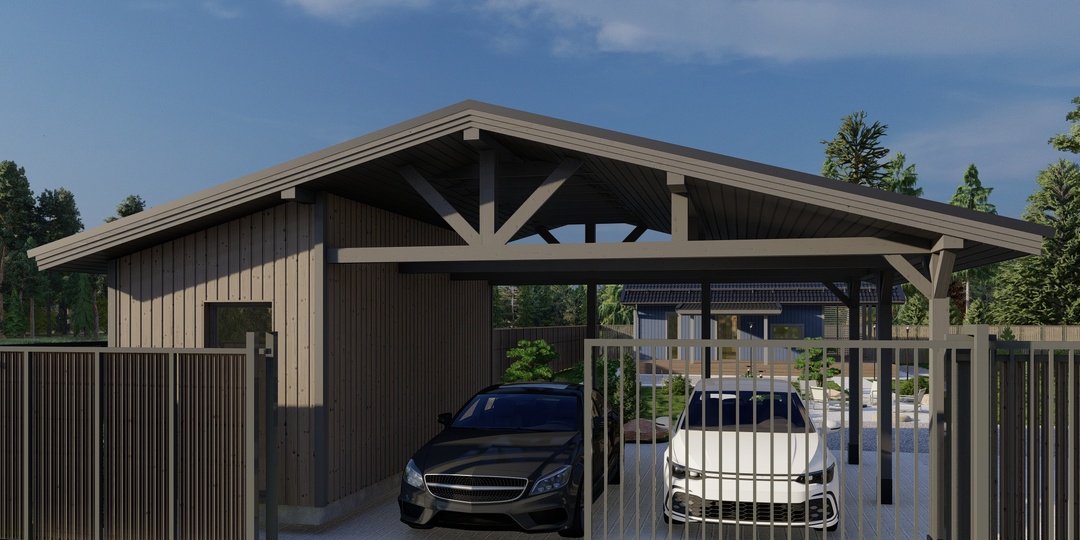 Забудьте о снеге и царапинах: Гениальный деревянный навес, который преобразит ваш двор