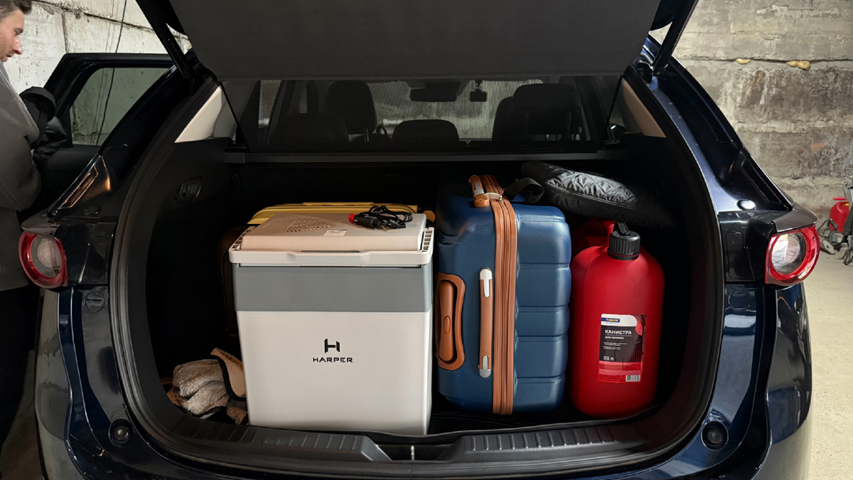 Упаковали чемоданы,и канистры с бензином (на всякий случай) и даже специально для этой поездки купили минихолодильник! 