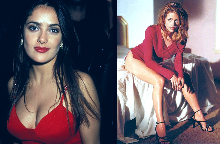 Сальма Хайек в 1996 году и Дениз Ричардс