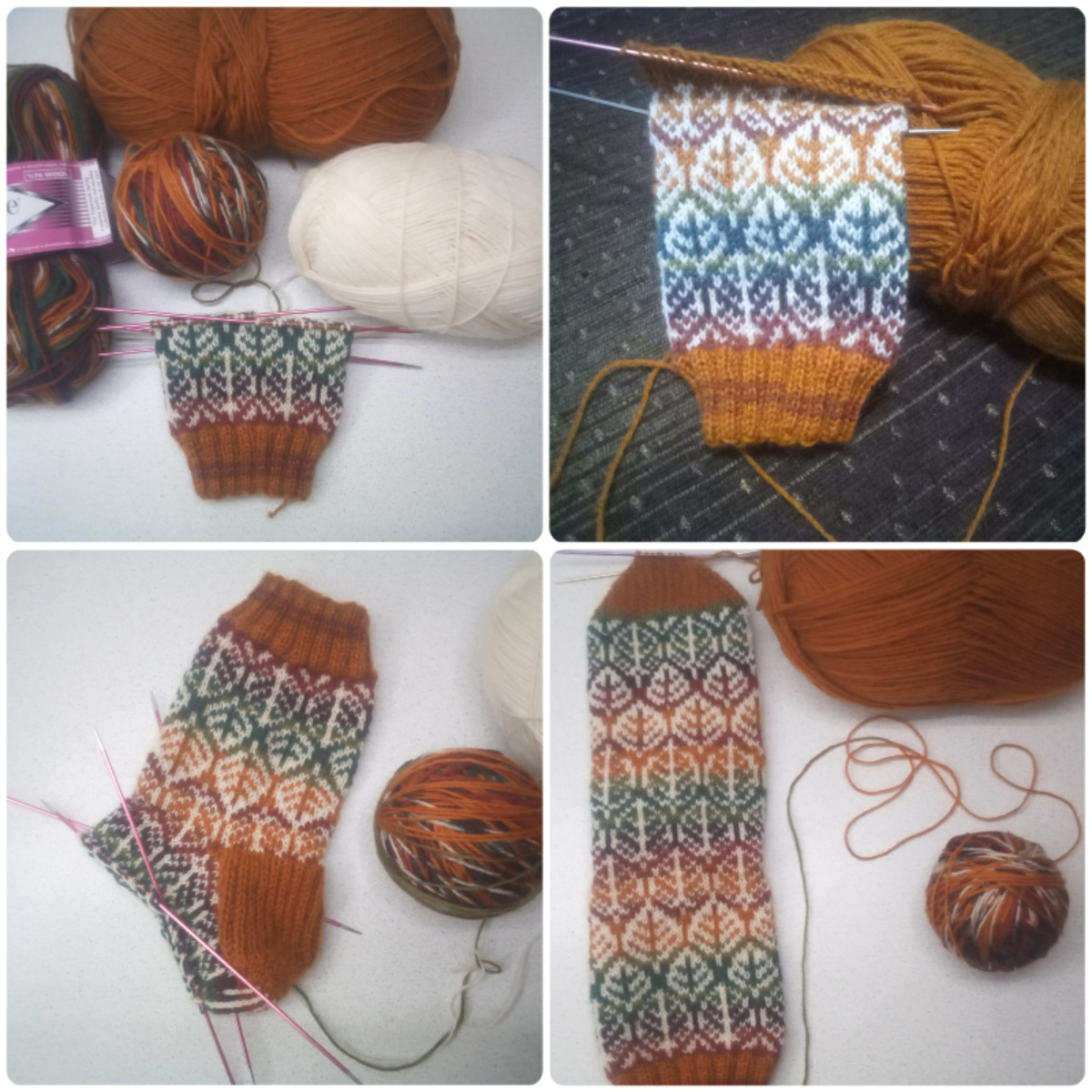 Процесс создания носочков.