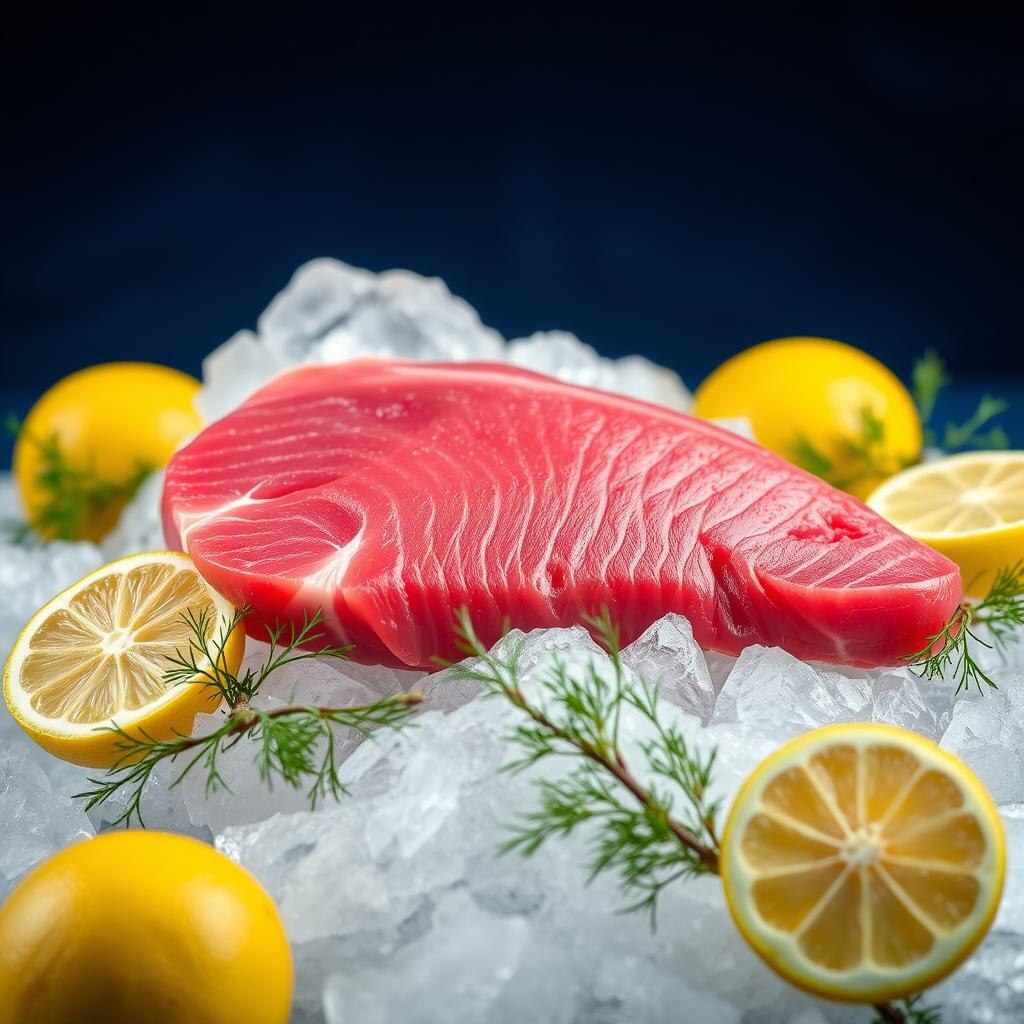 сырой стейк тунца 