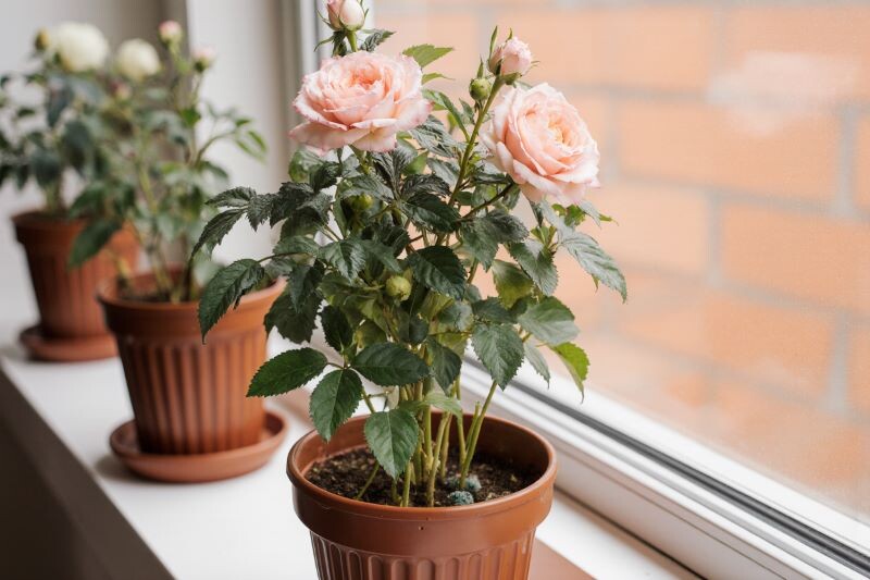 уход за комнатной розой 