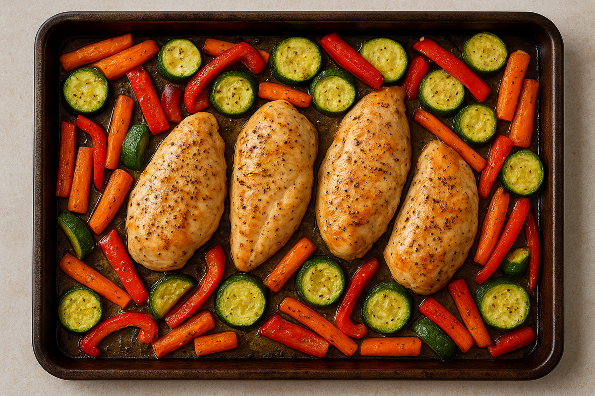 Курица с овощами в духовке