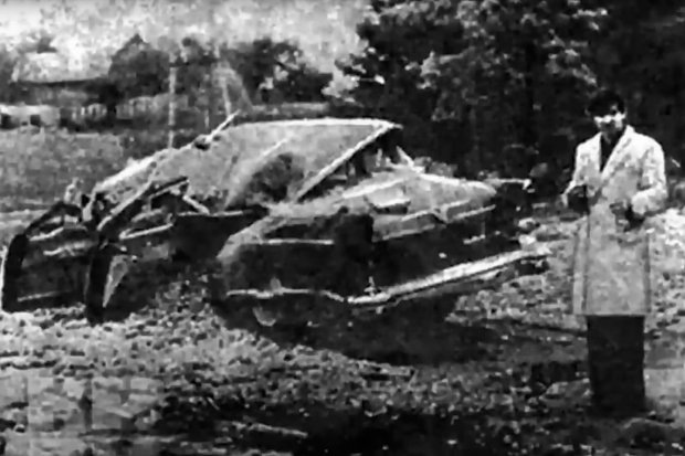    «Чайка» Машерова после автокатастрофы. Фото: «Центральное Телевидение» / YouTube