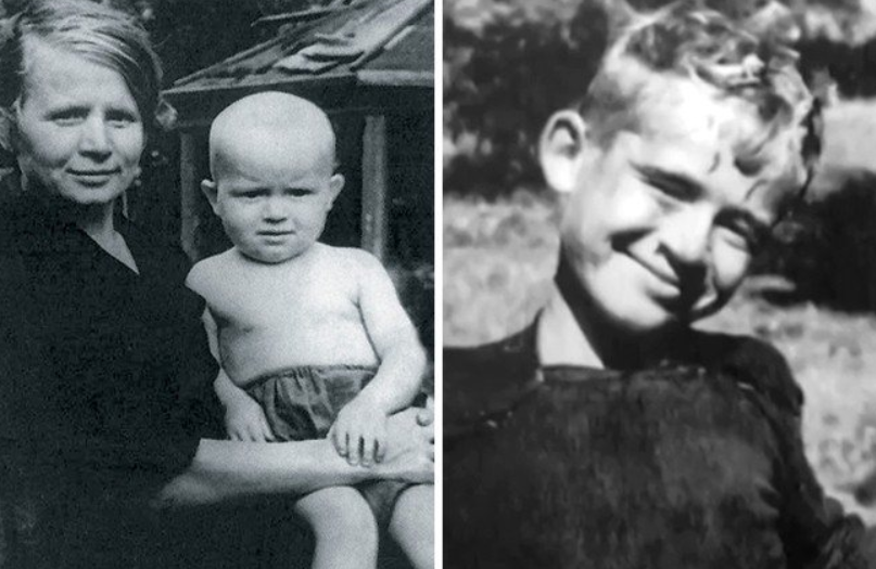 Сергей Никоненко в детстве с мамой