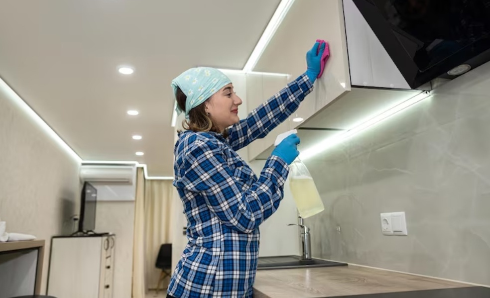    Как освежить натяжной потолок на кухне, если он пожелтел и потемнел: простые советы