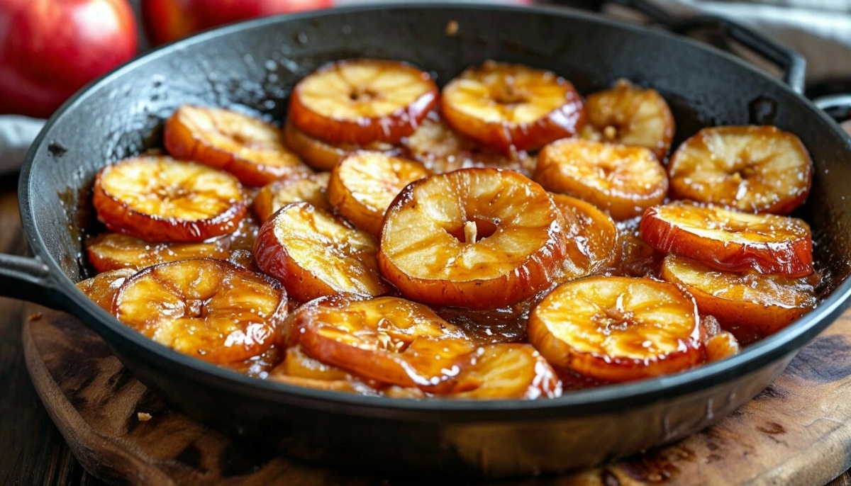    Вместо сливочных тортов и жирных пирожков: отличный постный десерт из жареных яблок
