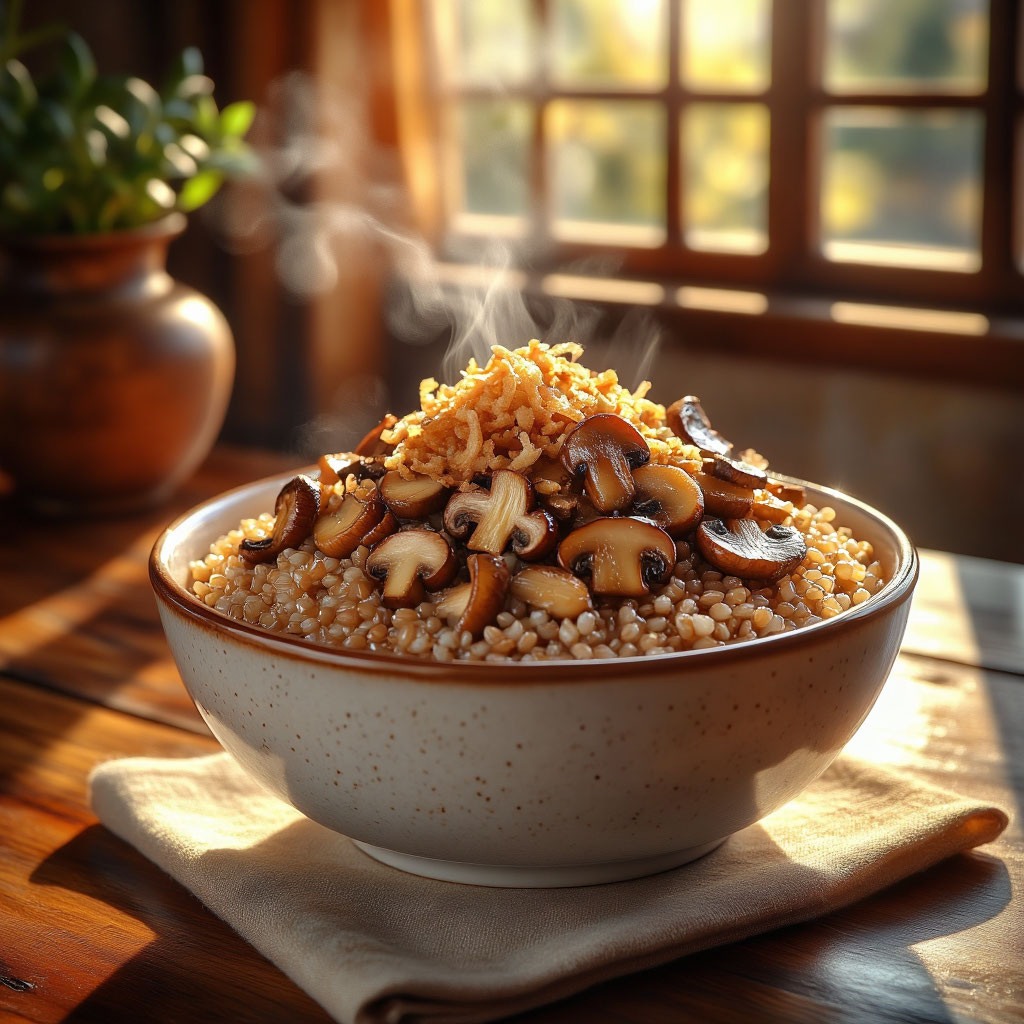 Греча с грибами. Домашние рецепты.