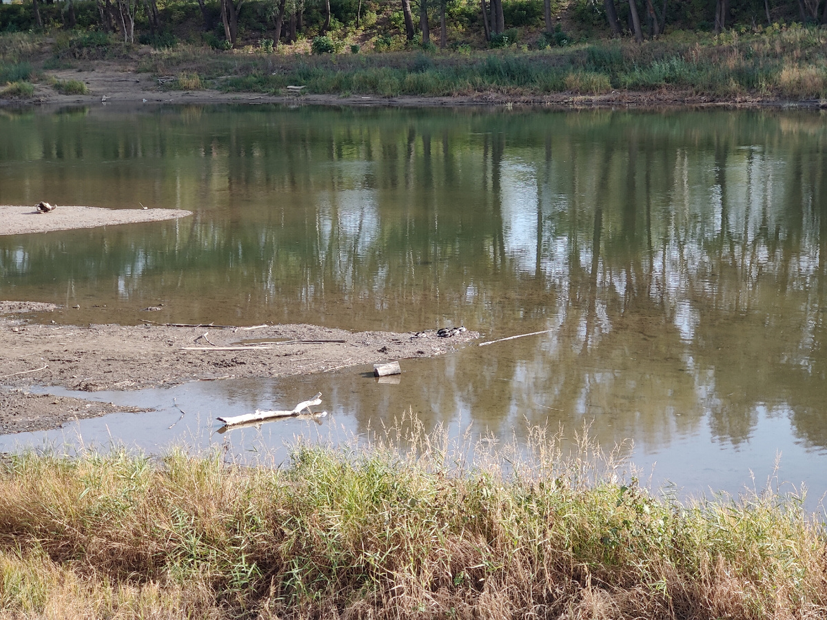 Река Урал в Оренбурге у набережной 