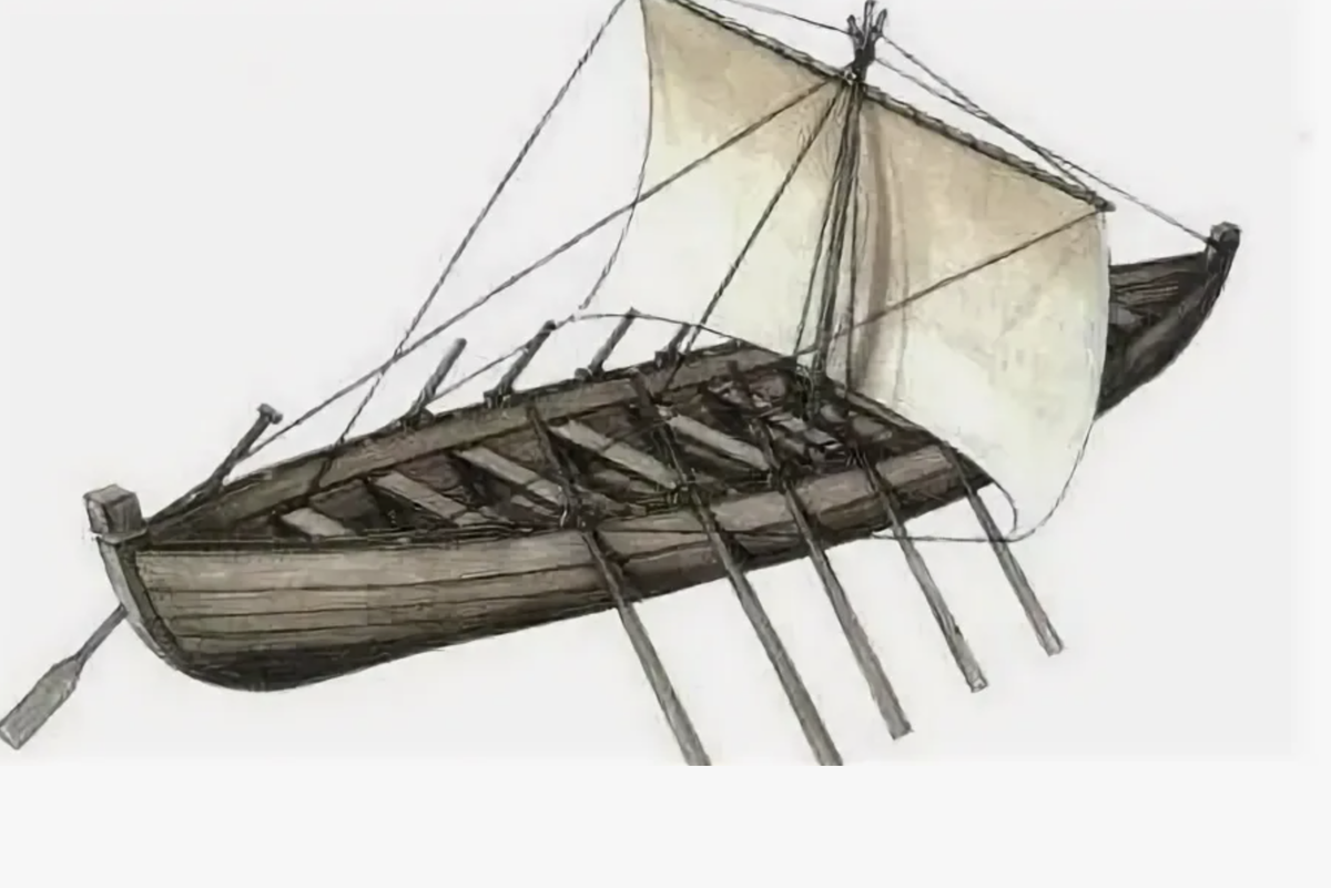 Струга - типичная казацкая лодка, которуя строили прямо на берегу