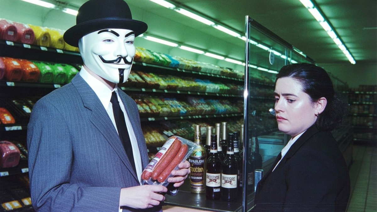 Мистер Никто купил сосиски, а продавщица грустит, потому то никто не покупает алкоголь