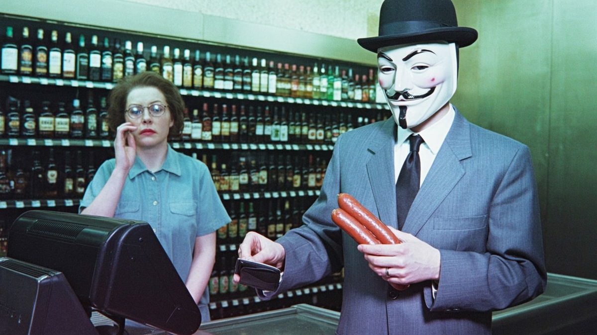 Женщина-кассир грустит - этот тип опять взял сосиски