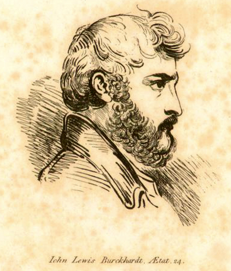 Иоганн Людвиг Буркхардт в 24 года. Фронтиспис книги «Путешествие по Нубии» по рисунку Джозефа Слейтера. Вероятно, он отрастил бороду при подготовке к поездке. / Источник: de.wikipedia.org