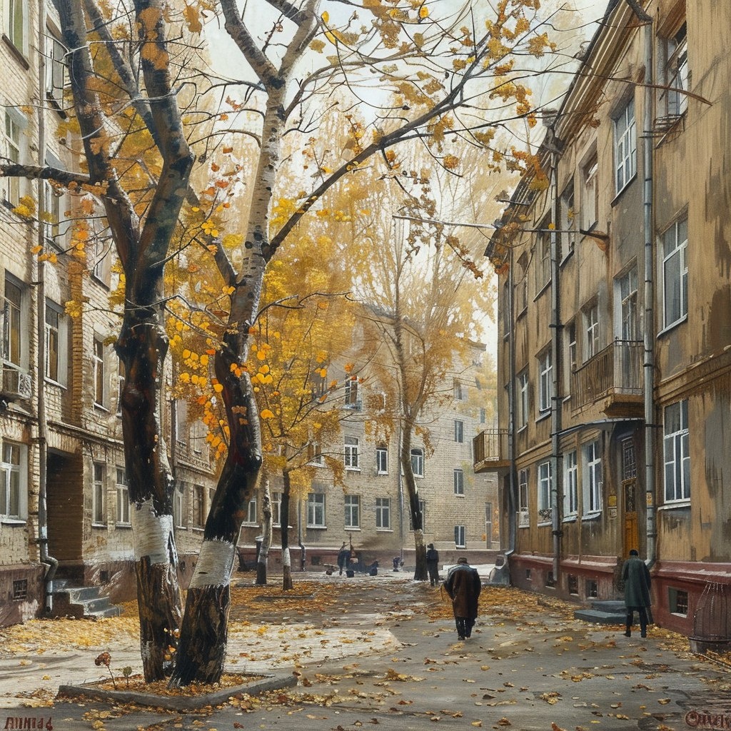 Осенний город. Я его сгенерировала в маджерни. По моему не плохо получилось.