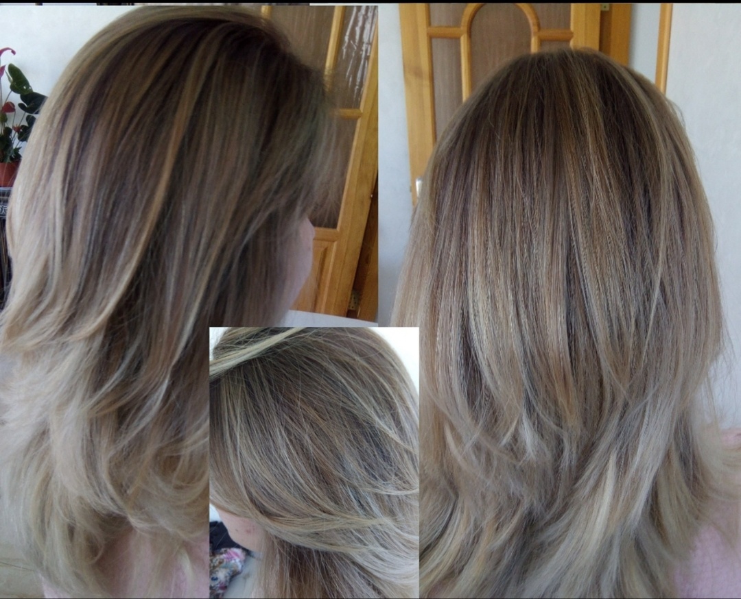 Русый волос, но очень сильный жёлтый пигмент